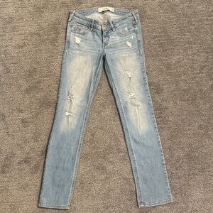 Hollister Light Blue Distressed Straight Jeans